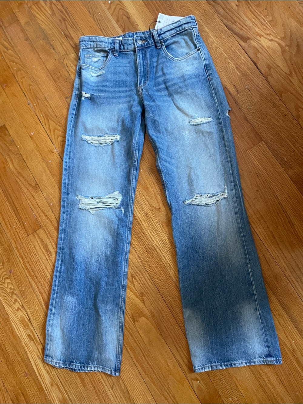 Zara NWT women’s Distressed Blue Denim Jeans